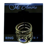 Mi Amore 3 PC  Multiple-Ring-Set Gold-Tone/Multicolor Size 7.00