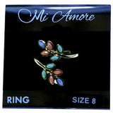 Mi Amore Floral Sized-Ring Gold-Tone/Multicolor Size 8.00