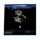 Mi Amore Floral Sized-Ring Gold-Tone/Multicolor Size 7.00