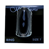 Mi Amore Sized-Ring Silver-Tone/Black Size 7.00