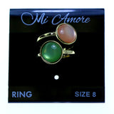 Mi Amore 2 PC  Sized-Ring Gold-Tone/Multicolor Size 8.00