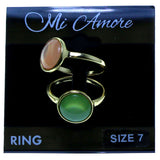 Mi Amore 2 PC  Sized-Ring Gold-Tone/Multicolor Size 7.00