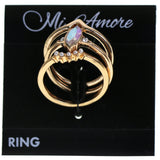 Mi Amore 3 Ring Set Sized-Ring Bronze-Tone/Clear Size 10