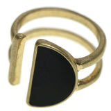Mi Amore Sized-Ring Gold-Tone/Black Size 7