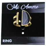 Mi Amore Sized-Ring Gold-Tone/Black Size 8