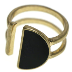 Mi Amore Sized-Ring Gold-Tone/Black Size 9