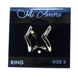 Mi Amore Heart shaped double band Sized-Ring Gold-Tone Size 7.00