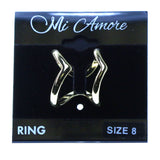 Mi Amore Heart shaped double band Sized-Ring Gold-Tone Size 8.00