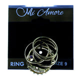 Mi Amore 6 PC  Sized-Ring Gold-Tone/Multicolor Size 9.00