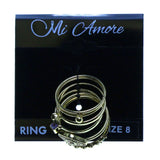 Mi Amore 6 PC  Sized-Ring Gold-Tone/Multicolor Size 8.00