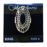 Mi Amore Oval Sized-Ring Gold-Tone/Black Size 8.00