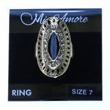 Mi Amore Oval Sized-Ring Gold-Tone/Black Size 7.00