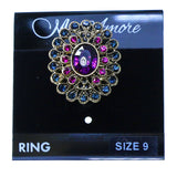 Mi Amore Oval Sized-Ring Gold-Tone/Multicolor Size 9.00