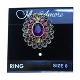 Mi Amore Oval Sized-Ring Gold-Tone/Multicolor Size 8.00