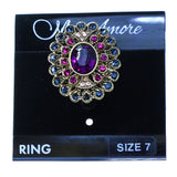 Mi Amore Oval Sized-Ring Gold-Tone/Multicolor Size 7.00