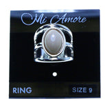 Mi Amore Sized-Ring Silver-Tone/Peach Size 9.00