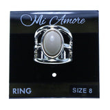 Mi Amore Sized-Ring Silver-Tone/Peach Size 8.00