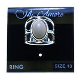 Mi Amore Sized-Ring Silver-Tone/Peach Size 10.00