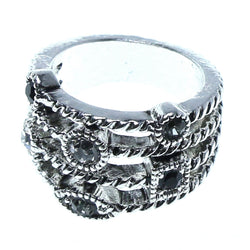 Mi Amore Sized-Ring Silver-Tone/Clear Size 7.00