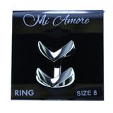 Mi Amore Double band Sized-Ring Silver-Tone Size 8.00
