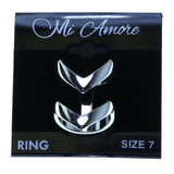 Mi Amore Double band Sized-Ring Silver-Tone Size 7.00