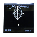 Mi Amore Leaf Sized-Ring Silver-Tone Size 8.00