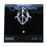 Mi Amore Leaf Sized-Ring Silver-Tone Size 10.00