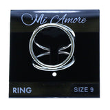 Mi Amore 3 loop Sized-Ring Silver-Tone Size 9.00