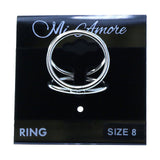 Mi Amore 3 loop Sized-Ring Silver-Tone Size 8.00