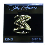 Mi Amore 2 band Sized-Ring Gold-Tone Size 9.00