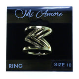 Mi Amore 2 band Sized-Ring Gold-Tone Size 10.00