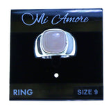 Mi Amore Sized-Ring Silver-Tone/Peach Size 9.00