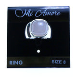 Mi Amore Sized-Ring Silver-Tone/Peach Size 8.00