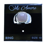 Mi Amore Sized-Ring Silver-Tone/Peach Size 10.00
