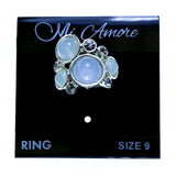 Mi Amore Sized-Ring Silver-Tone/White Size 9.00