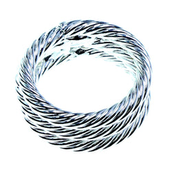 Mi Amore Braided Sized-Ring Silver-Tone Size 9.00