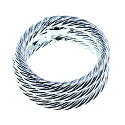 Mi Amore Braided Sized-Ring Silver-Tone Size 7.00