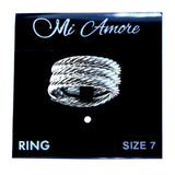 Mi Amore Braided Sized-Ring Silver-Tone Size 7.00