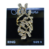 Mi Amore Sized-Ring Gold-Tone/Clear Size 9.00