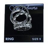 Mi Amore Sized-Ring Silver-Tone/Green Size 9.00