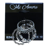 Mi Amore Sized-Ring Silver-Tone/Green Size 10.00