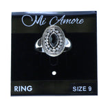 Mi Amore Sized-Ring Silver-Tone/Black Size 9.00