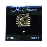Mi Amore Multi band Sized-Ring Gold-Tone/Multicolor Size 8.00