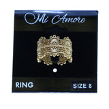 Mi Amore Sized-Ring Gold-Tone Size 8.00