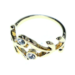 Mi Amore Sized-Ring Gold-Tone/Clear Size 8.00