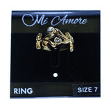 Mi Amore Sized-Ring Gold-Tone/Clear Size 7.00