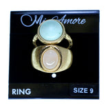 Mi Amore 2 PC  Sized-Ring Gold-Tone/Multicolor Size 9.00