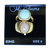 Mi Amore 2 PC  Sized-Ring Gold-Tone/Multicolor Size 8.00