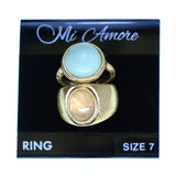 Mi Amore 2 PC  Sized-Ring Gold-Tone/Multicolor Size 7.00