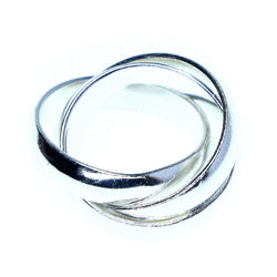 Mi Amore 3 interlinked bands Sized-Ring Silver-Tone Size 9.00